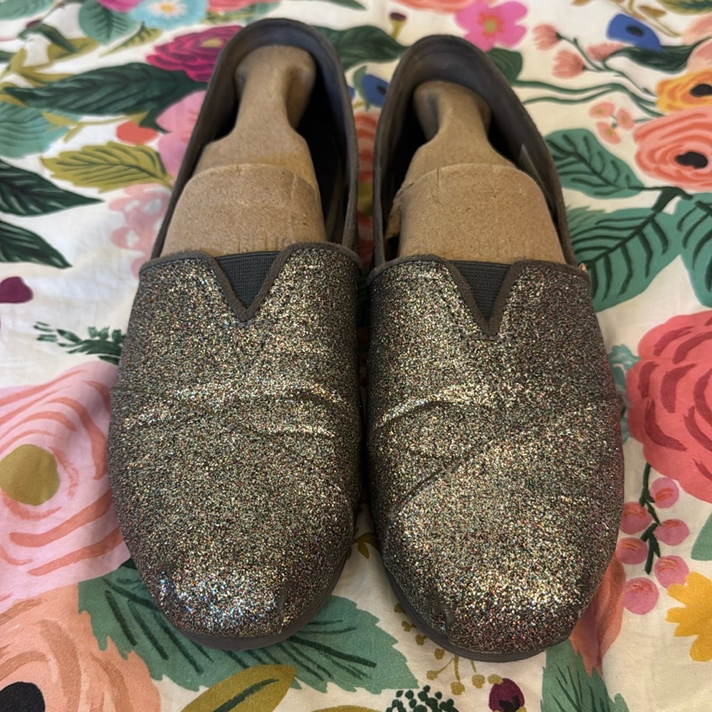 Toms Silver Metallic Shimmer Shoe